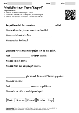Lernposter A2 Laminiert Zum Thema RESPEKT – Pädagogisch Für Schule & Kinderzimmer